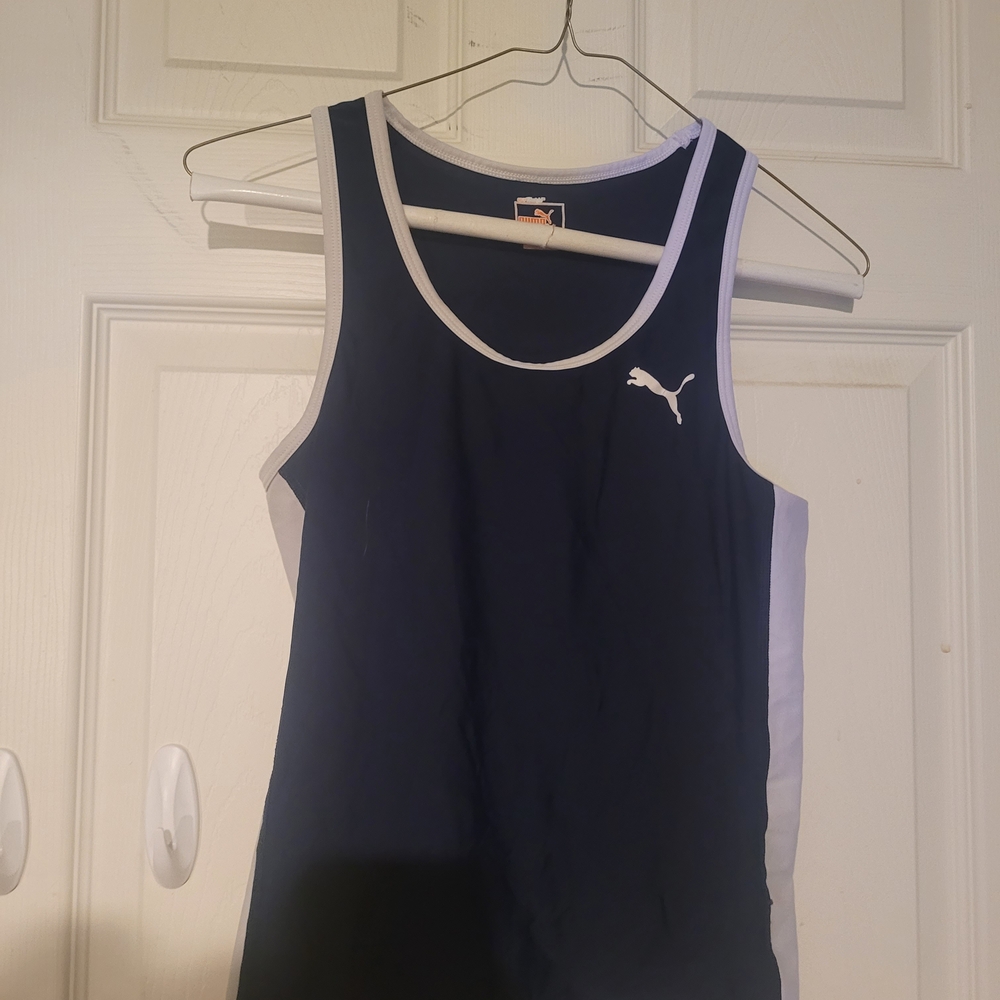 Puma Navy and White Tank Top